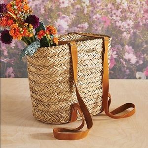 Olli Ella Soukie Handwoven Seagrass Backpack